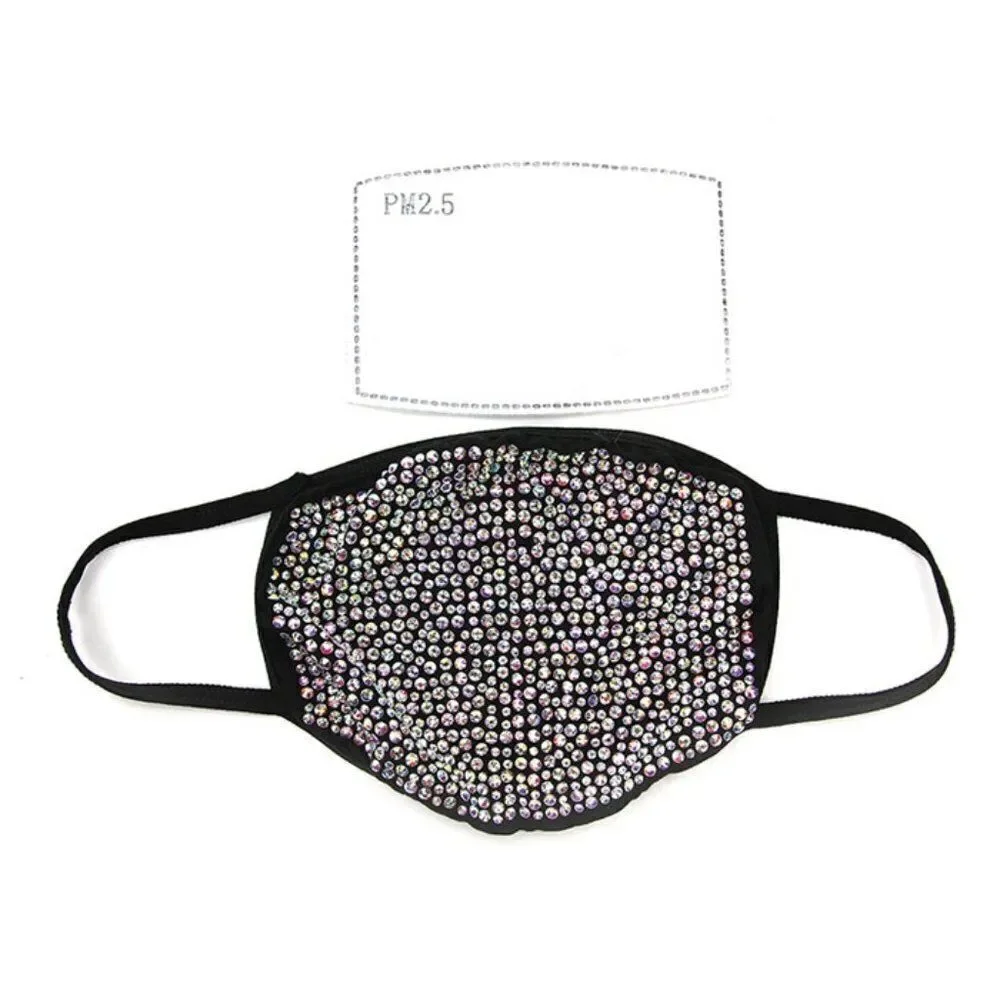 Rhinestone Face Mask In Polyester Material - HOST PICK!!!